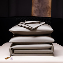 Комплект постельного белья на резинке Однотонный Сатин Премиум «Жемчужная дымка»