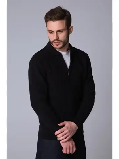 Джемпер поло вязаный