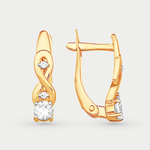 Серьги женские с фианитами из розового золота 585 пробы (арт. С13213889)