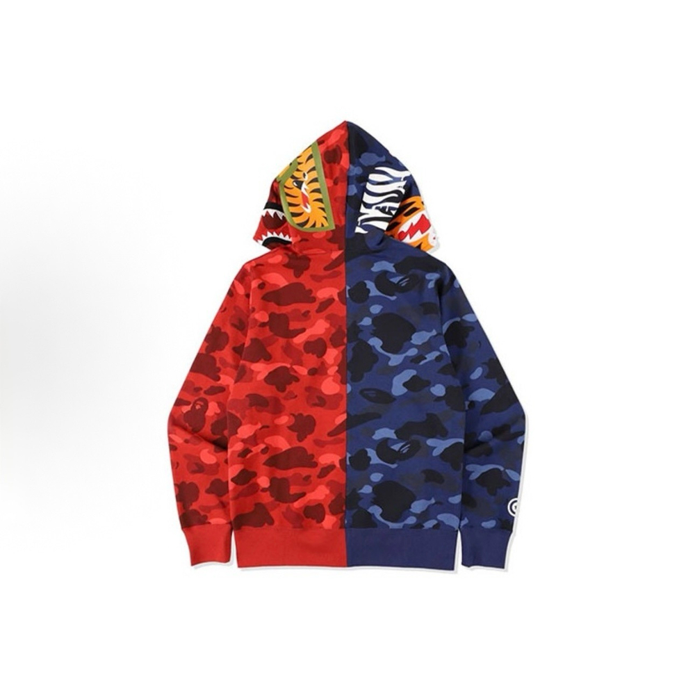 Зип Худи A Bathing Ape Bape Split Camo Shark
