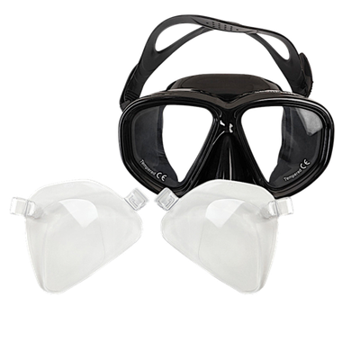 Маска Scorpena A2 с Оптическими линзами -3.0 чёрный силикон