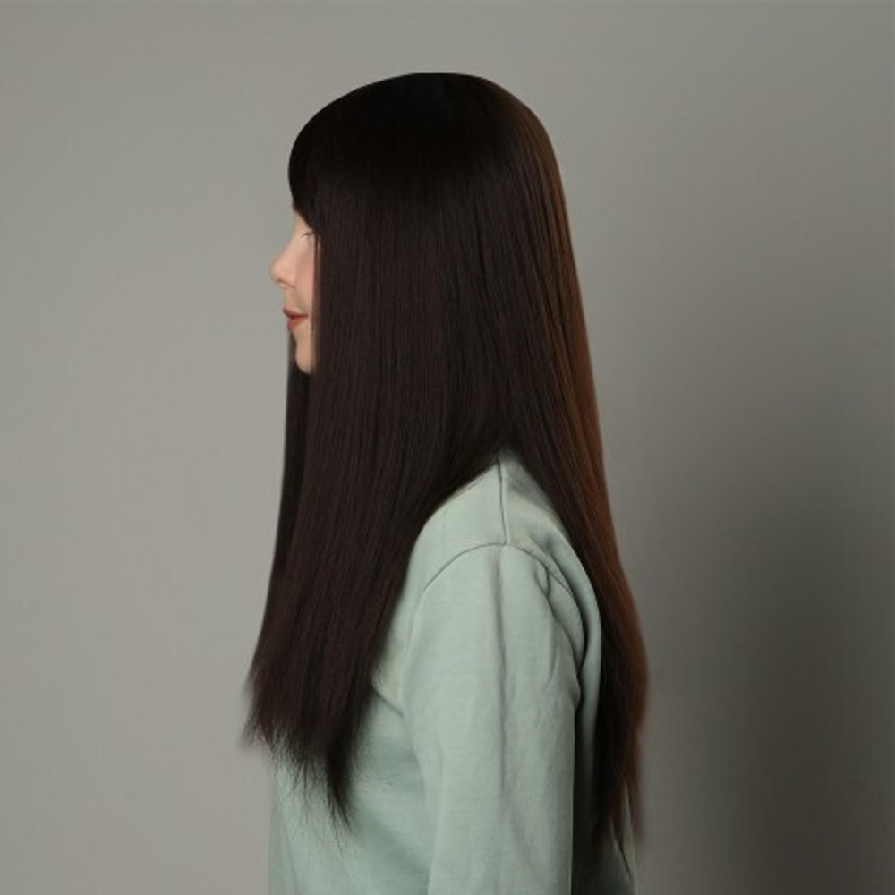 Парик искусственный с чёлкой, 60 см, каштановый цвет