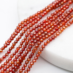 Фианит (кубический цирконий), цвет сердолик, размер 2 мм, цена за нить 38 см