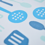 Коврик под миску для животных удлиненный 60*30см, синий