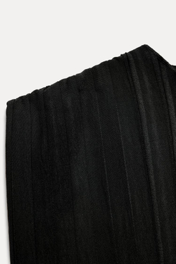 ZARA ТОП ОБЪЕМНОГО КРОЯ СО СКЛАДКАМИ, ЧЕРНЫЙ