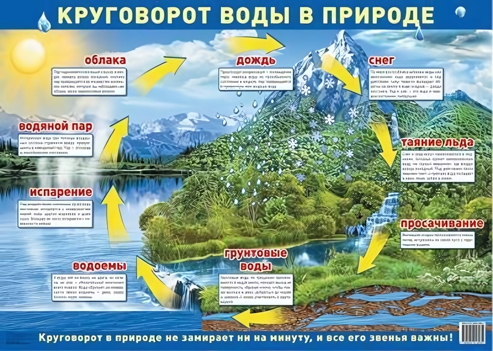 Плакат А2 "Круговорот воды в природе" (Сфера)