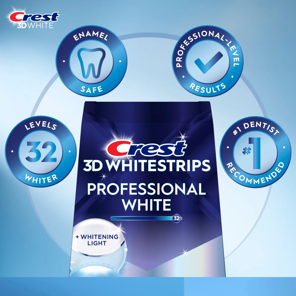 Отбеливающие полоски для зубов Crest 3D Whitestrips Professional White Light