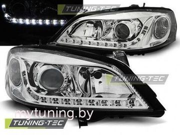 Передние фары Opel Astra G daylight chrome