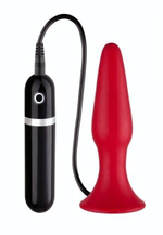 Красная силиконовая пробка с вибрацией - 12,5 см. (Цвет: красный)