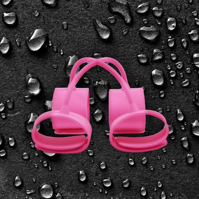 Набор розовых наножников и наручников Silicone Submissions Hog Tie Cuffs (Цвет: розовый)