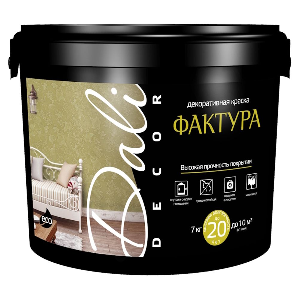 Декор.краска DALI Decor Фактура база А белая  7кг (Рогнеда)