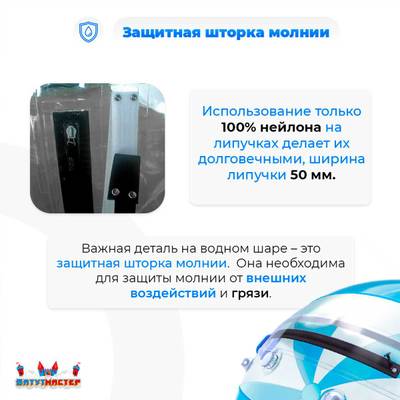 Аттракцион Водный шар "Футбольный мяч Голубой", ПВХ, 2 м