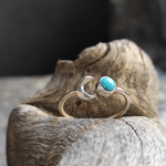 Кольцо ЗАТМЕНИЕ, серебро/бирюза