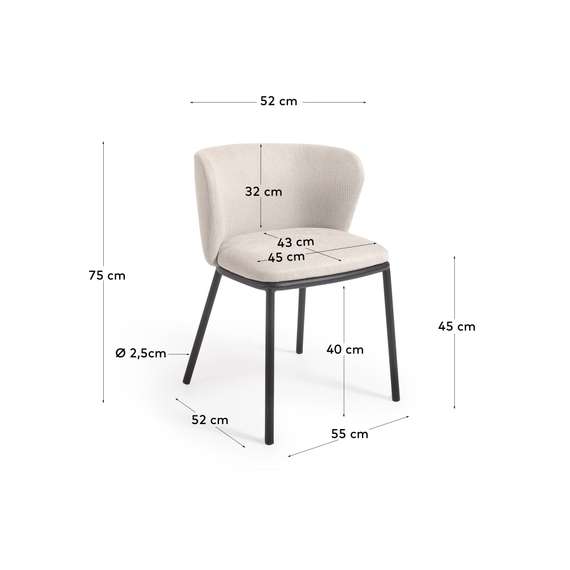 Стул Ciselia бежевый шенилл