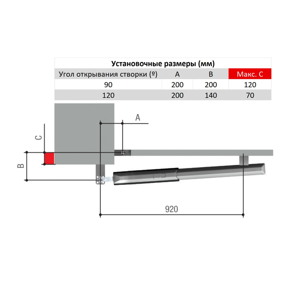 Привод A5000A размеры 3