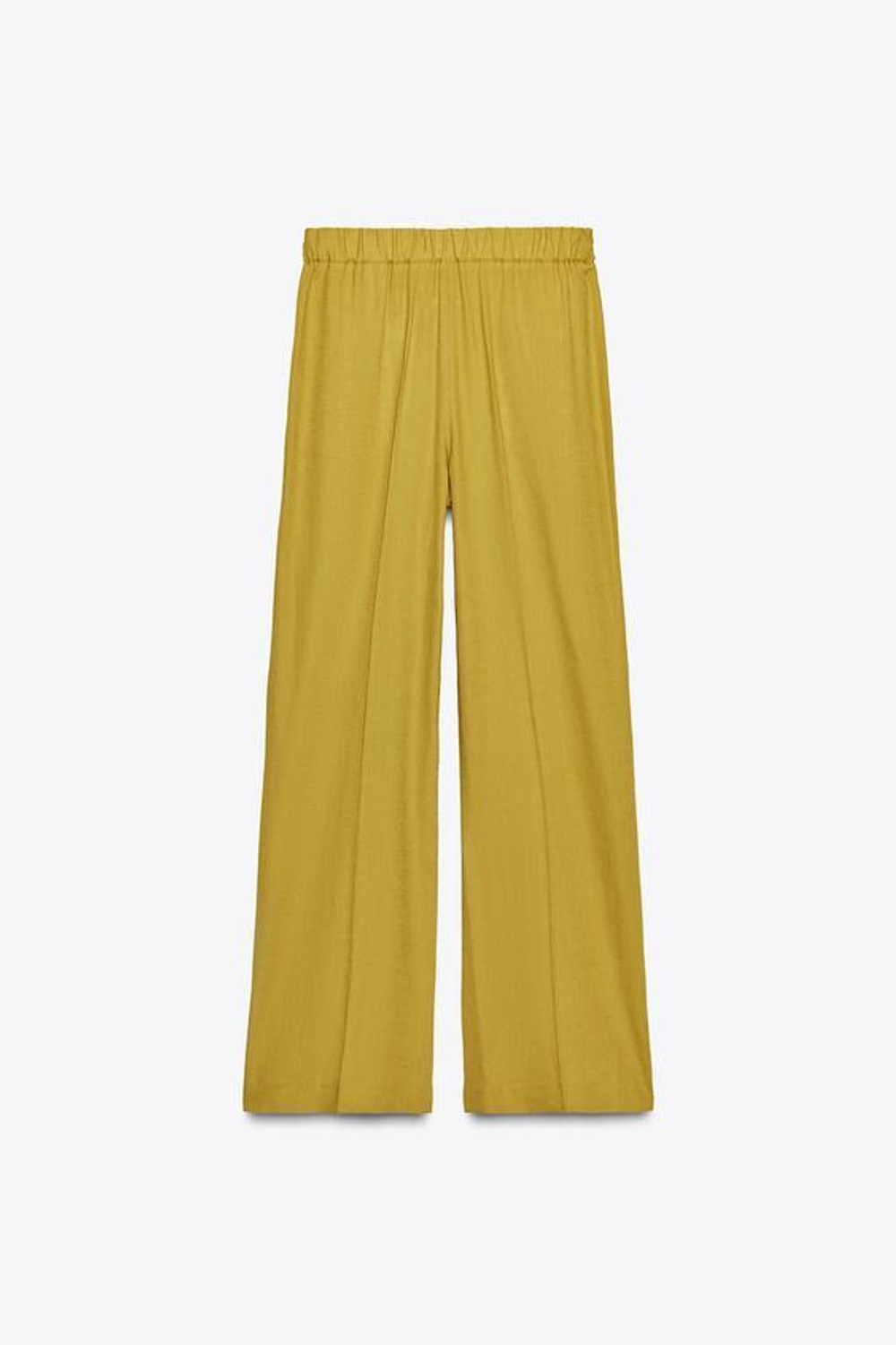 ZARA ПРЯМЫЕ БРЮКИ ИЗ ЛЬНА, ГОРЧИЧНЫЙ