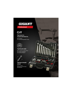 Набор инструментов Gigant Professional 1/2 и 1/4 82 предмета, сталь Cr-V GPS 82