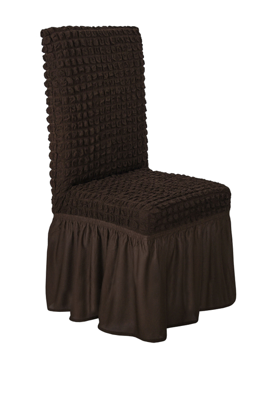 Чехол на стул с оборкой, цвет Кофе