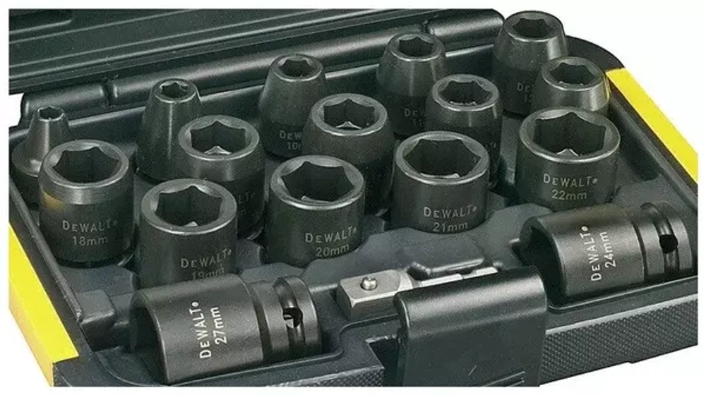 Набор ударных торцевых головок 1/2, 17 предметов DEWALT DT7506