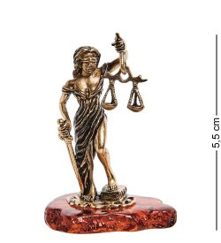 Народные промыслы AM-2782 Фигурка «Фемида» (латунь, янтарь)