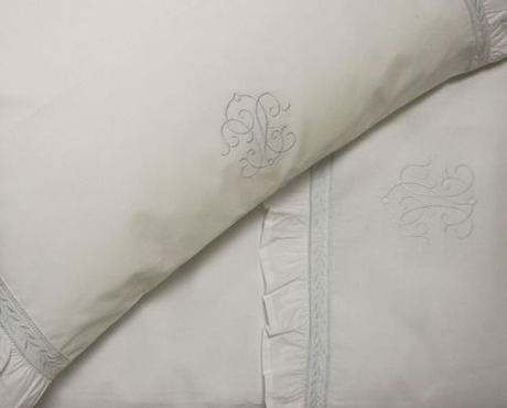 Детское постельное белье Bovi Вензель New Бело-голубое