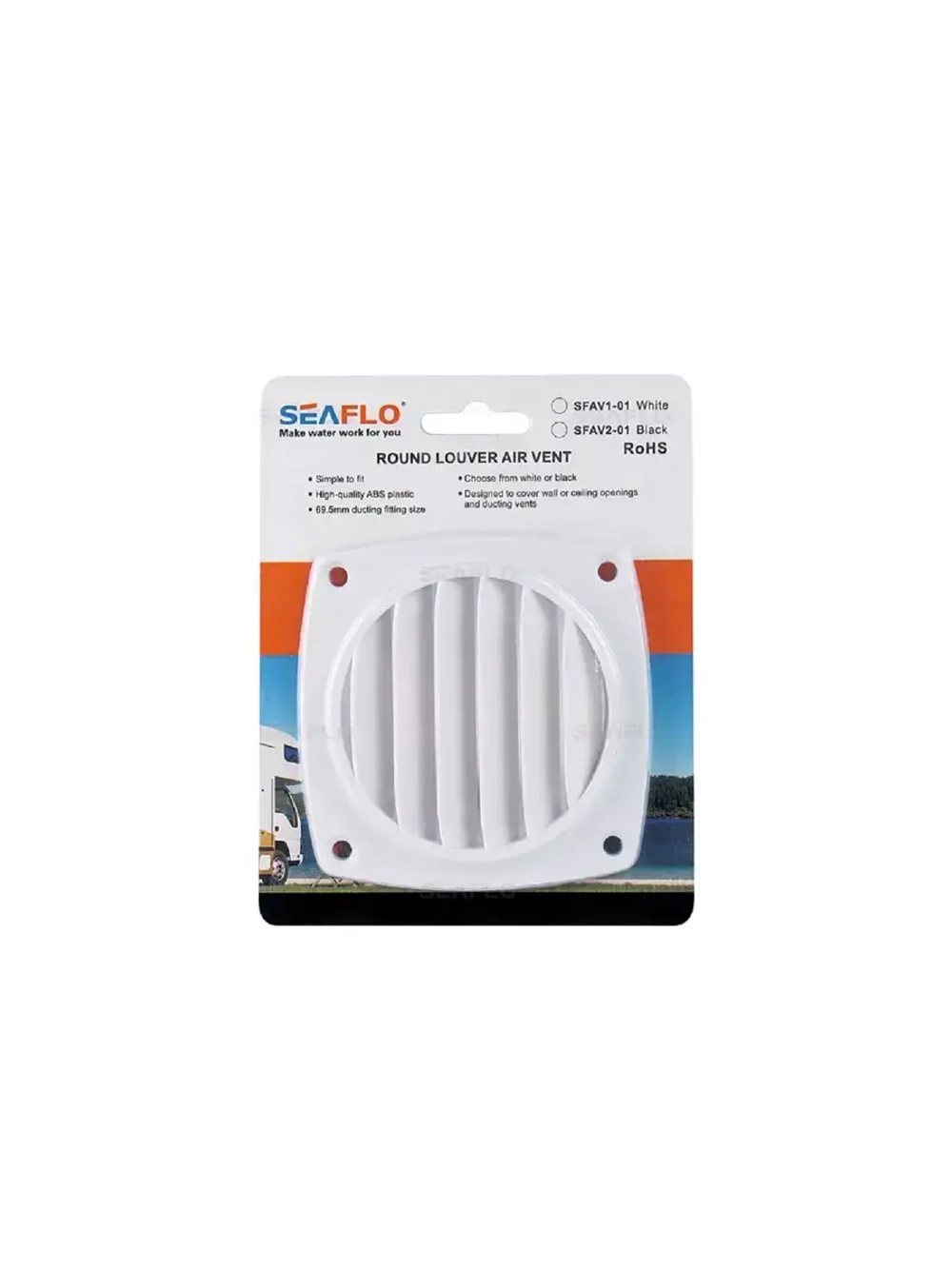 Вентиляционный патрубок с решёткой SeaFlo диаметр 77,8 мм