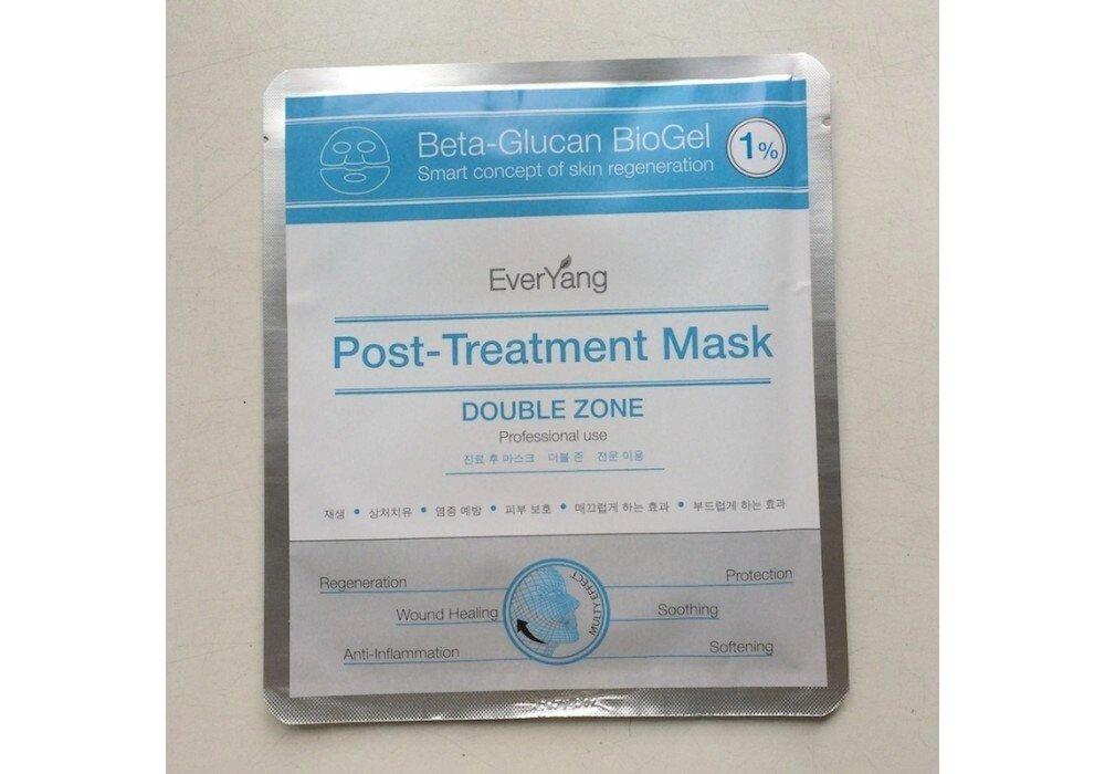 УСПОКАИВАЮЩАЯ ПОСЛЕПРОЦЕДУРНАЯ МАСКА  с  бета -глюканом EverYang  эвер янг Post Treatment Mask . южная корея