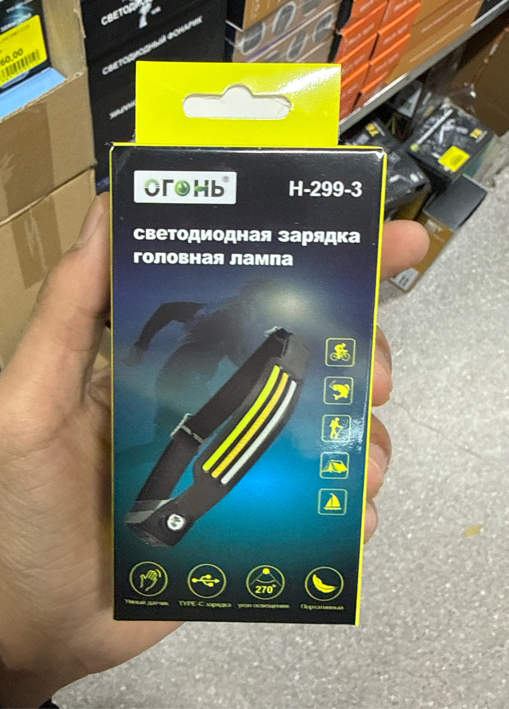 Светодиодный портативный налобный фонарь-лампа H-299-3