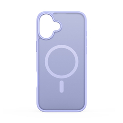 Прозрачный матовый чехол с фиолетовыми рамками (Light Purple) и с поддержкой MagSafe от Dux Ducis для iPhone 16, серия Yind Series Case