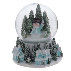 GAEM Фигур декор в стекл шаре "Снеговик/Дом" (подсв, муз, вьюга, AAAх3 н/п), D 10 см, L12 W11,5 H14 см, 2