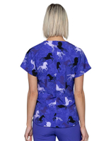 Топ медицинский женский HeartSoul Prints HS685, лошади, XS