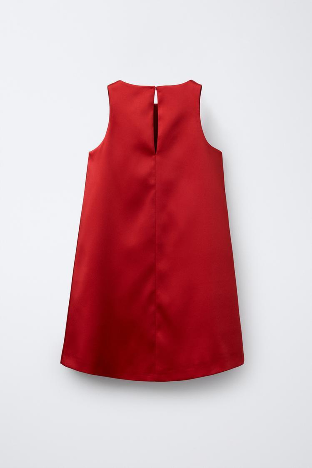 ZARA АТЛАСНОЕ ПЛАТЬЕ С БАНТАМИ, КРАСНЫЙ