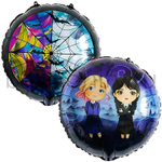 Фольгированная фигура, круг, Мрачная девочка и подруга 2ст,18"/46СМ
