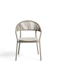 Уличный стул Alimia из бежевого алюминия с бежевой веревкой