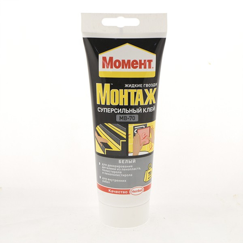 Клей монтажный Момент Монтаж Суперсильный MB-70, 250 г, белый