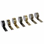 Клейкие WASHI-ленты для декора с фольгой "ЧЕРНОЕ ЗОЛОТО", 15 мм х 3 м, 7 шт., рисовая бумага, ОСТРОВ СОКРОВИЩ, 661714