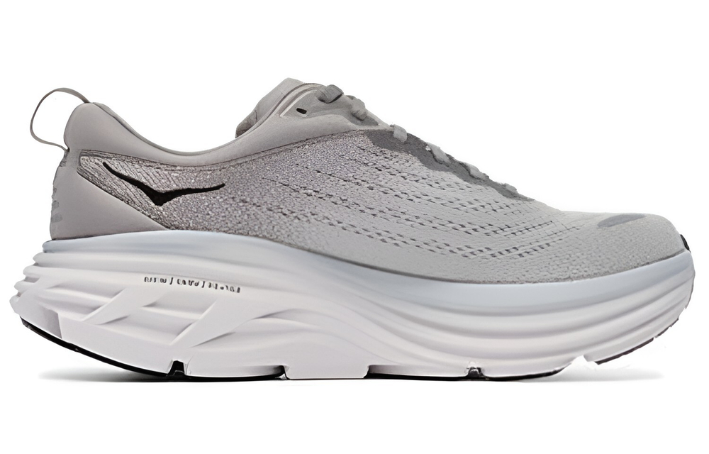 HOKA ONE ONE Bondi 8 4E comfortable all-match fabric shock absorption, non-slip wear-resistant low-cut casual running shoes men's gray and black