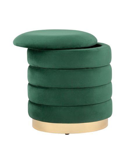 Пуф Франсис с ящиком велюр зелёный