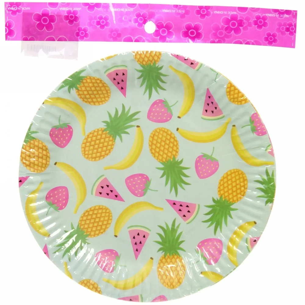 Тарелка бумажная 18 см в наборе 10 шт «Фрукты»