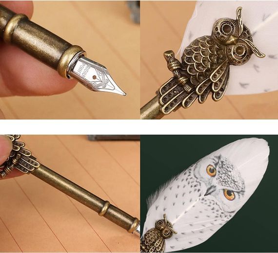 Harry Potter Magic Feather Pen Mix design 1 pcs brown