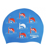 Шапочка для плавания силиконовая детская Speedo Junior Slogan Cap Blue