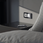 Выключатель двухклавишный проходной с подсветкой (белый акрил) W1122141