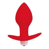Красная коническая анальная вибровтулка 8см с ограничителем Bior Toys Sweet Toys ST-40169-3