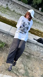 Футболка Klumba оверсайз с принтом белая