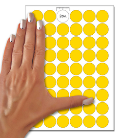 Желтые виниловые наклейки для маркировки Policomprint М4, 20 мм, 108 шт.
