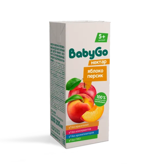 Нектар Baby Go яблоко-персик для детского питания 0.2л с 5месяцев