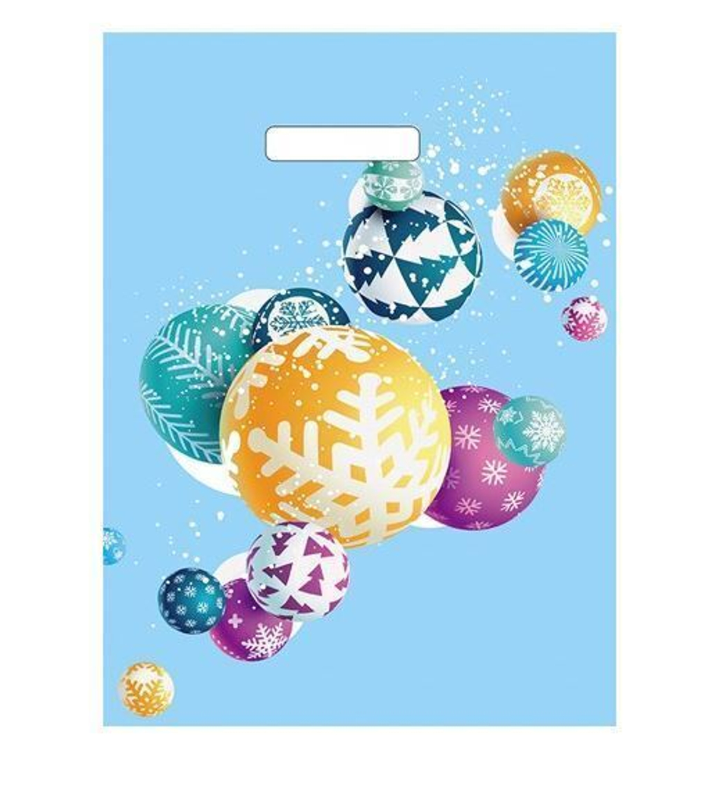 Пакет ПЭ с вырубной ручкой 29х40см (35) (Яркие шары) НГ Артпласт