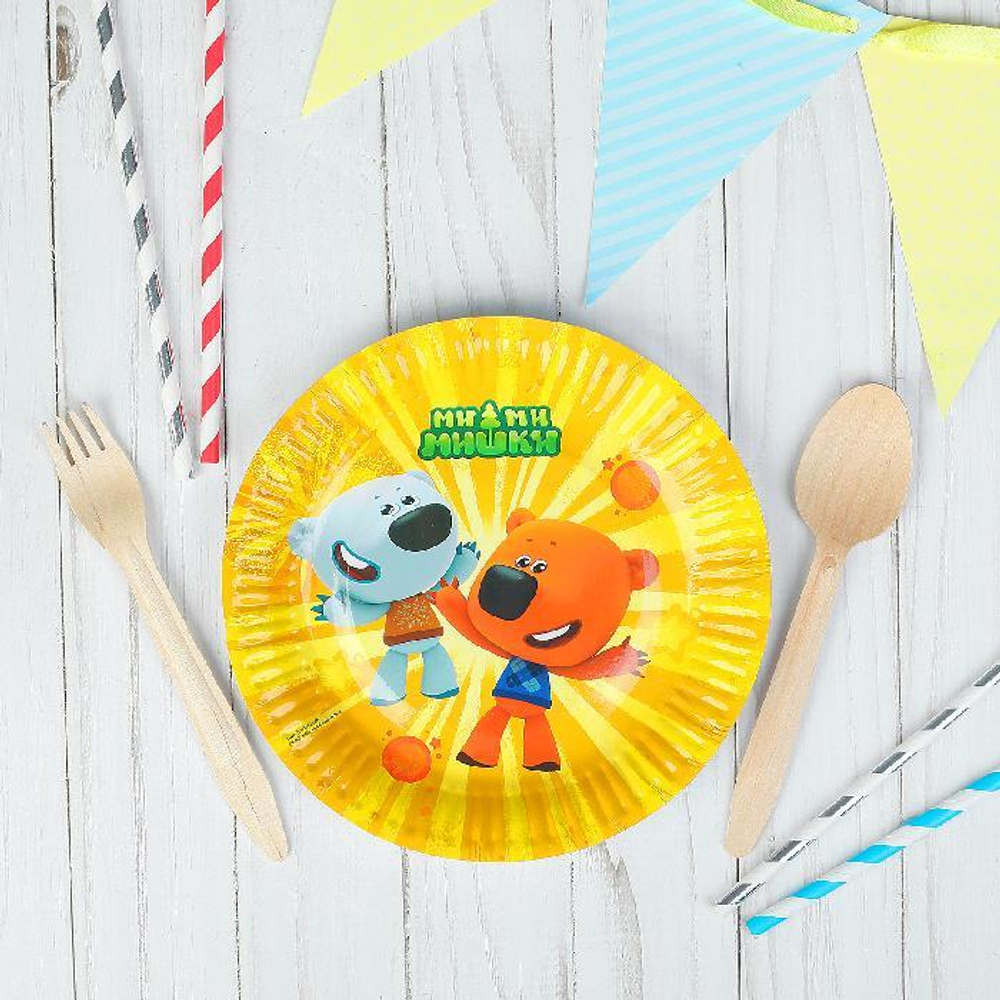 РАСПРОДАЖА Набор тарелок Веселый праздник Мими Мишки 6 шт 18 см.