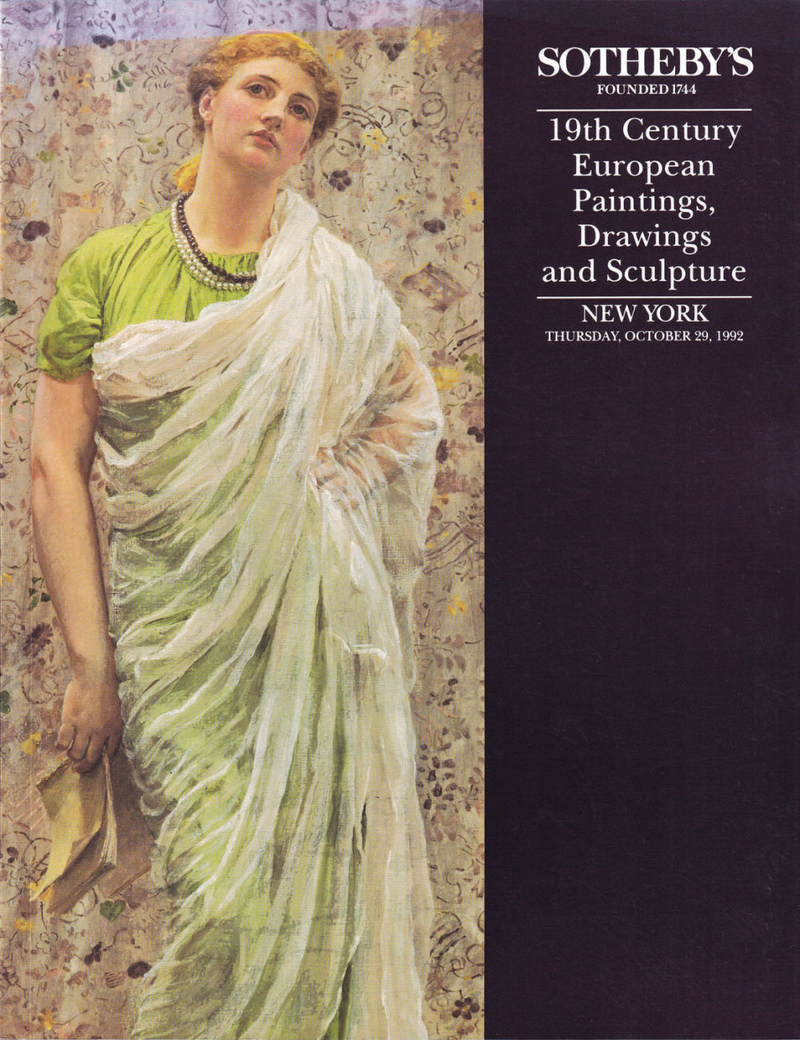 Каталог аукциона Sotheby's, Нью-Йорк, Европейская живопись, рисунки и скульптура от 29 октября 1992 года