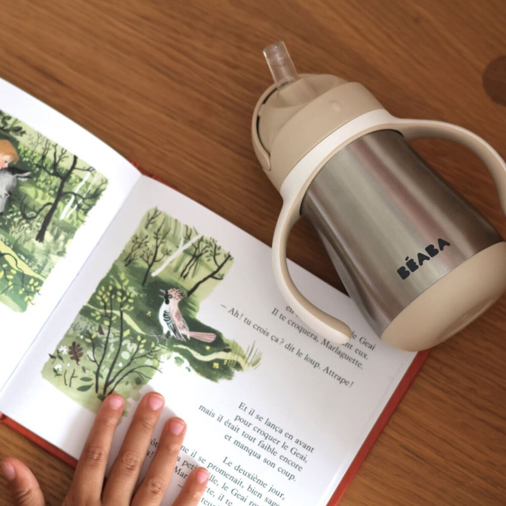 Поильник термос с трубочкой BEABA 250 мл бежевый